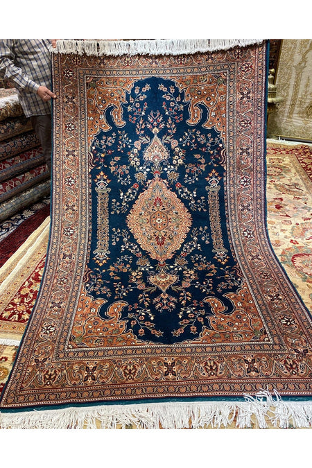 RD RAMAZAN DAG Hand Rug Art Hand-Woven Kayseri Lutfi Ozden Weave Premium Quality Cotton Fringe with Wool Weave 235x145