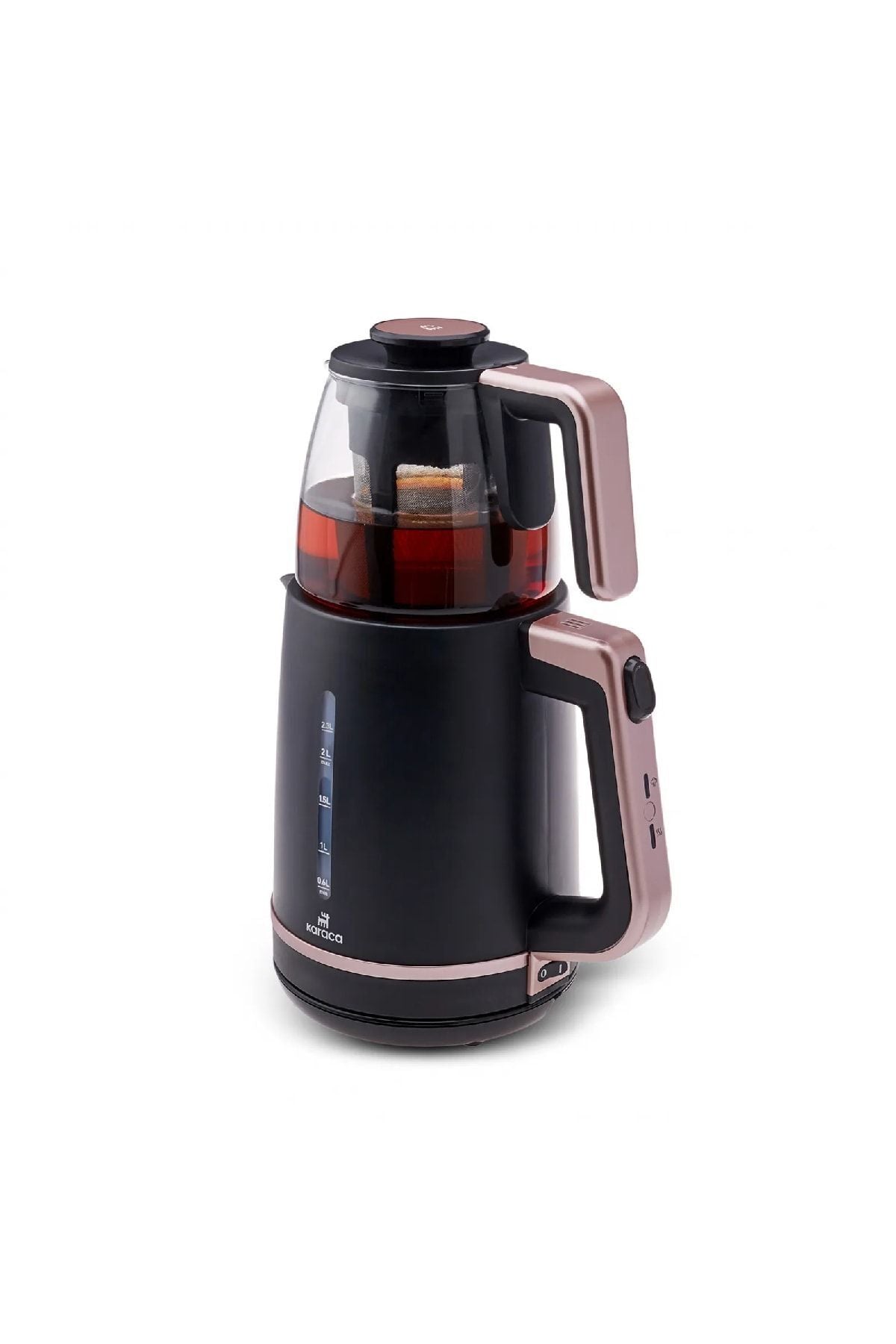 Karaca Maxi Tea XL 2-in-1 Glass Teapot and Kettle Set with Roseberry - MALLTURK