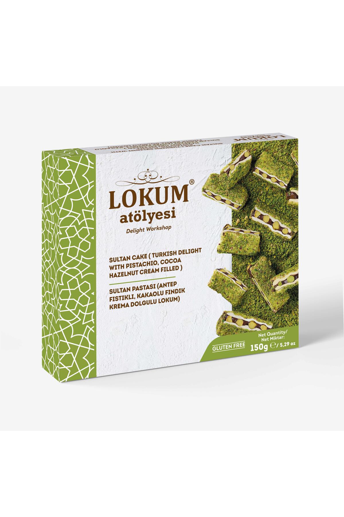 Lokum Atolyesi Sultan Style pastasi Pistachio Cocoa findik krema Filled Turkish Delight 150g - MALLTURK