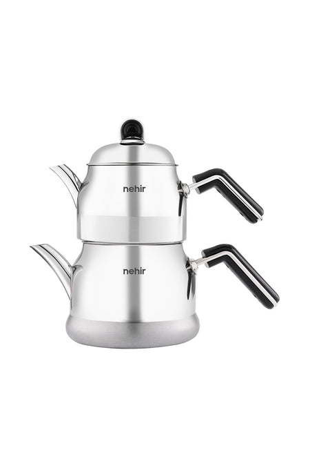 Nehir Lamia Midi Medium Size Stainless Steel 1.00-1.60 Lt. Teapot Set - MALLTURK