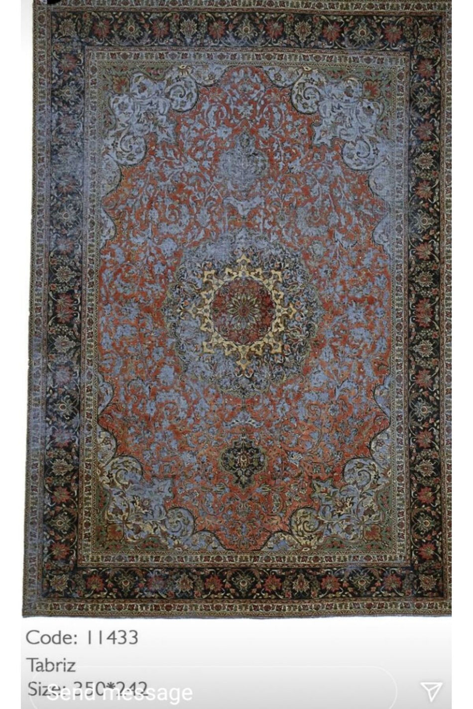 Tabriz Rug Iranian Rug, Hand-Woven, VINTAGE - MALLTURK