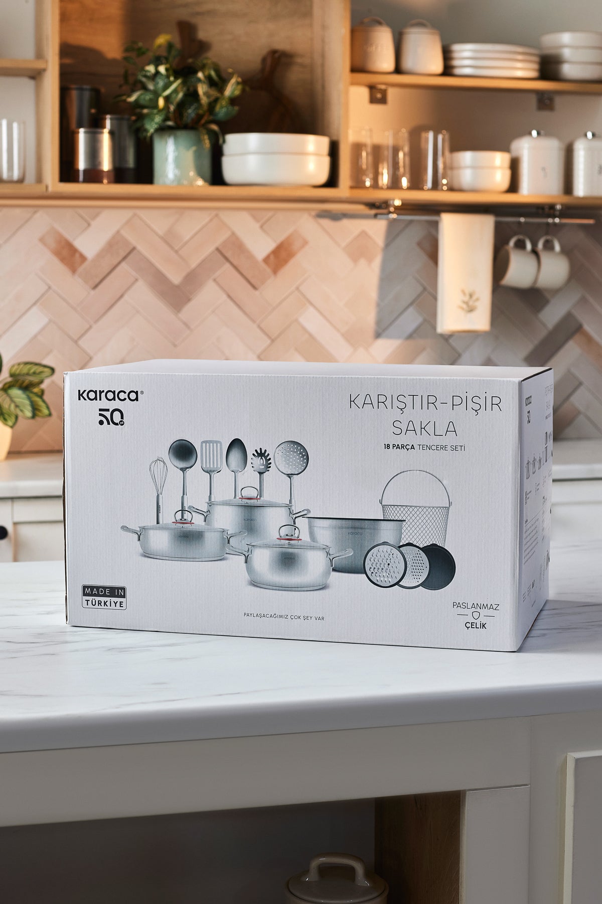 Karaca Karistir Pisir Sakla 18 Piece Karistirma Kabi ve Servis Gerecli Ceyiz Cookware Set - MALLTURK