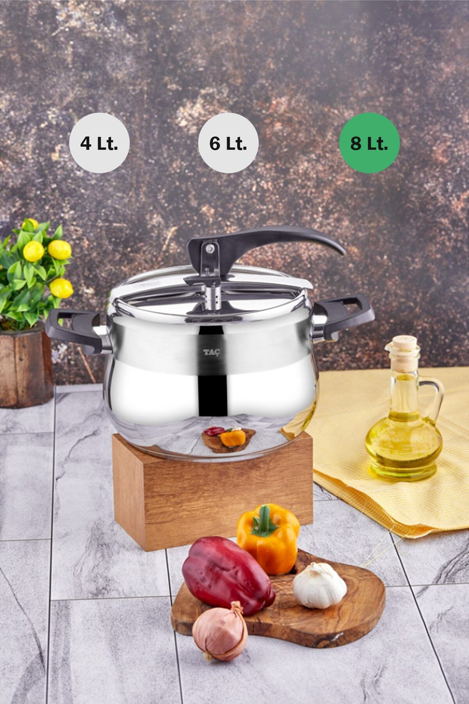 Tac Bengu Pro Black 8 Lt Pressure Cooker - MALLTURK
