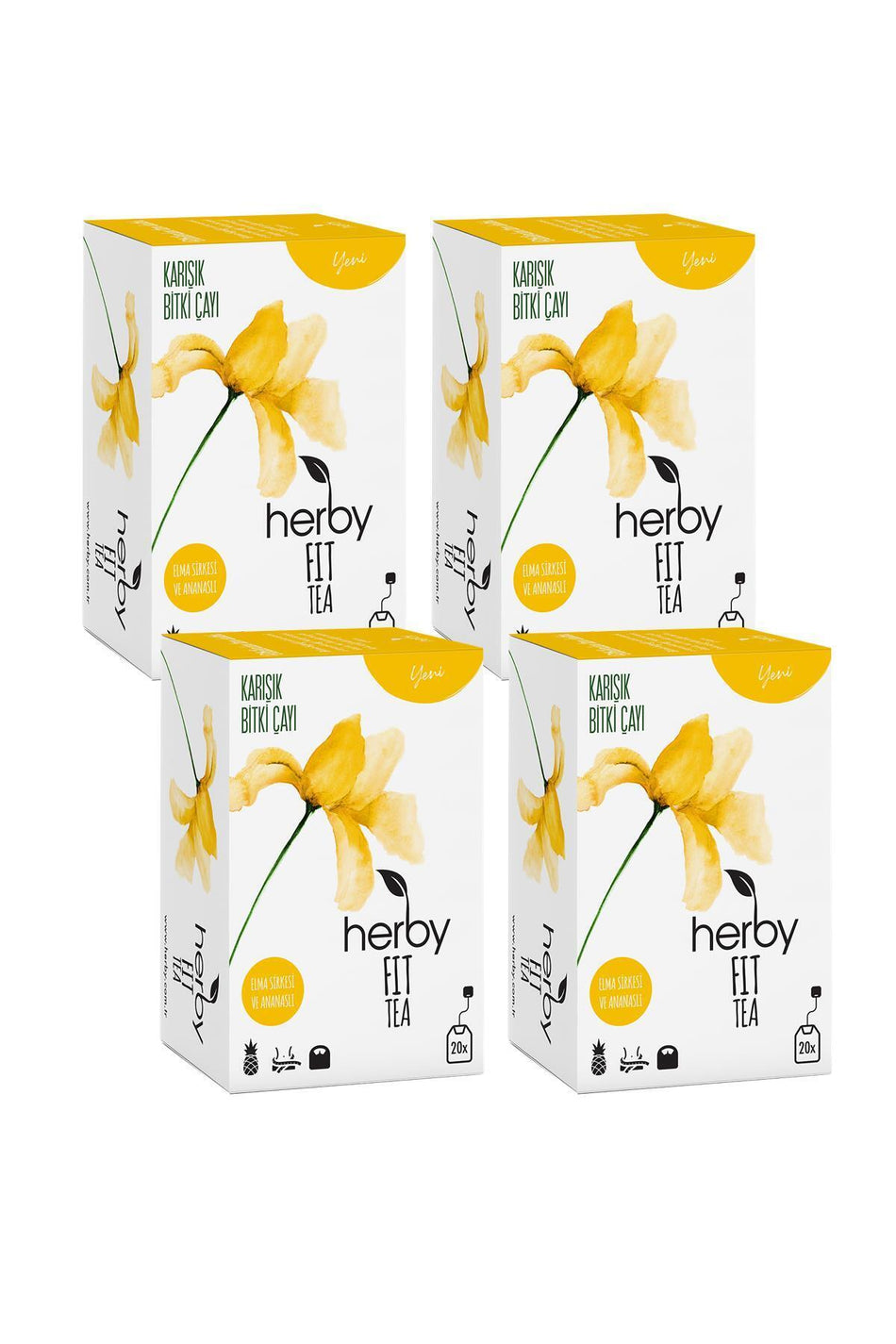 Herby フィットティー アップルサイダービネガーとパイナップル配合 ダイエットサポートハーブティー 4パック