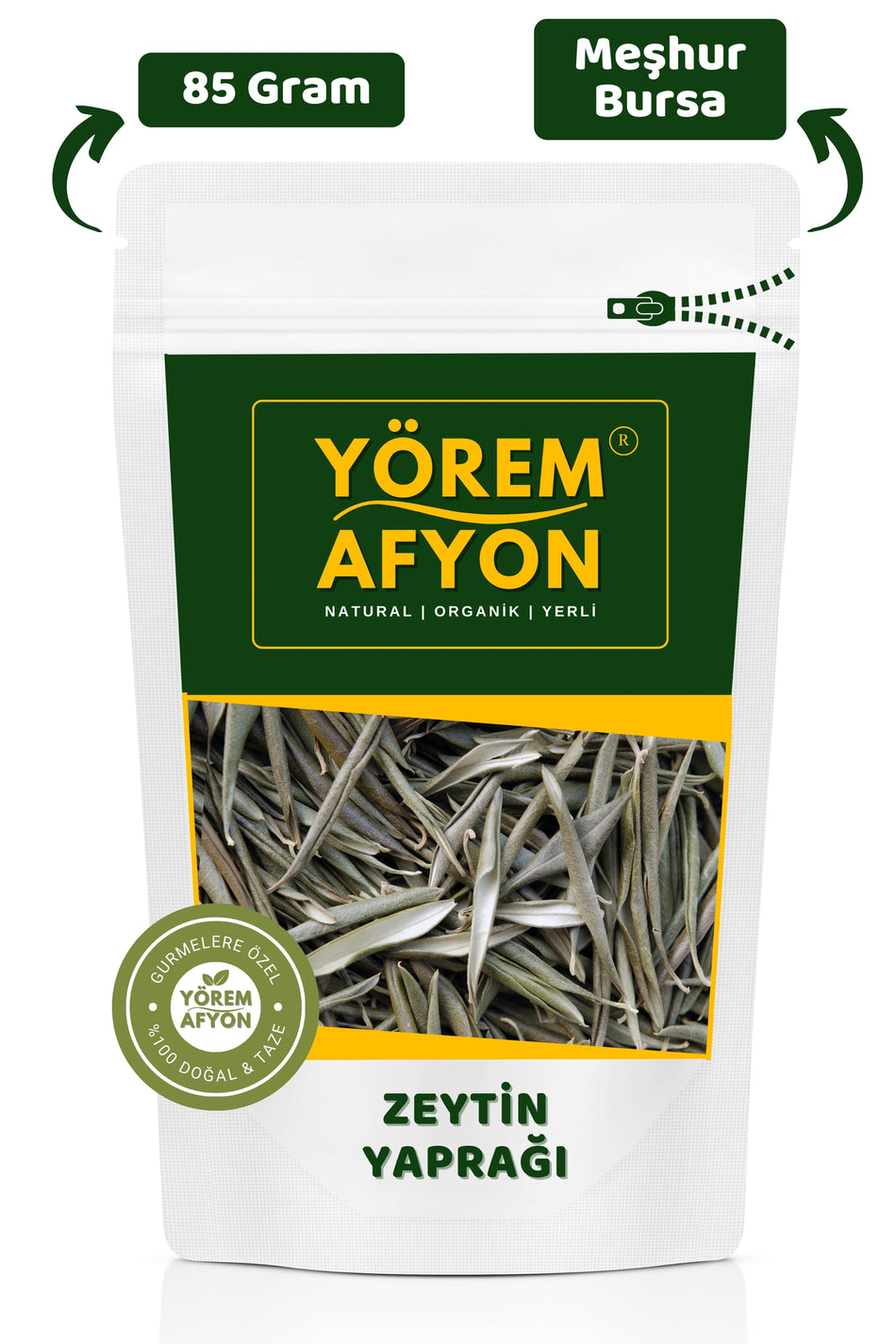 Gulcehre natürliche getrocknete Olivenblätter aus der Region Gemlik in Bursa, Blätter des unsterblichen Baums {Olea europaea} | 85 g