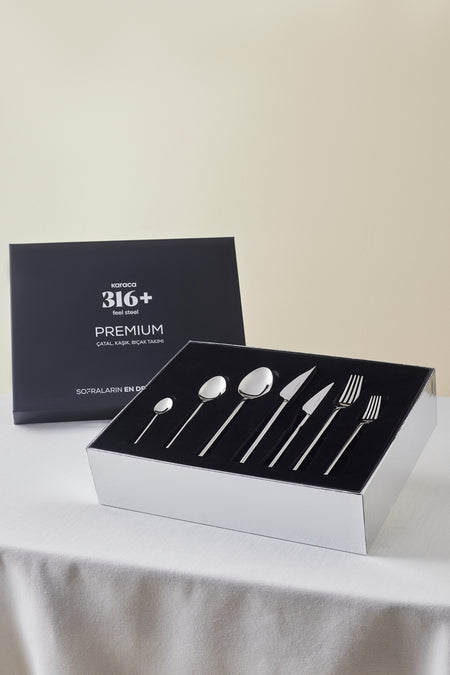Karaca sirius 84 Piece 12 Place Setting 316 premium Flatware Boxed - MALLTURK