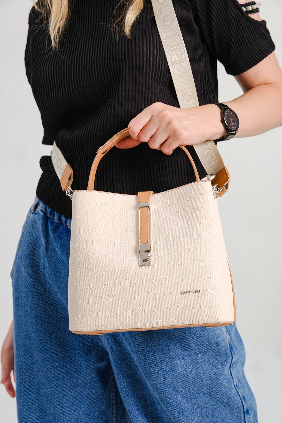 Just Polo Brown Women's Hand and Shoulder Bag 2055 - MALLTURK