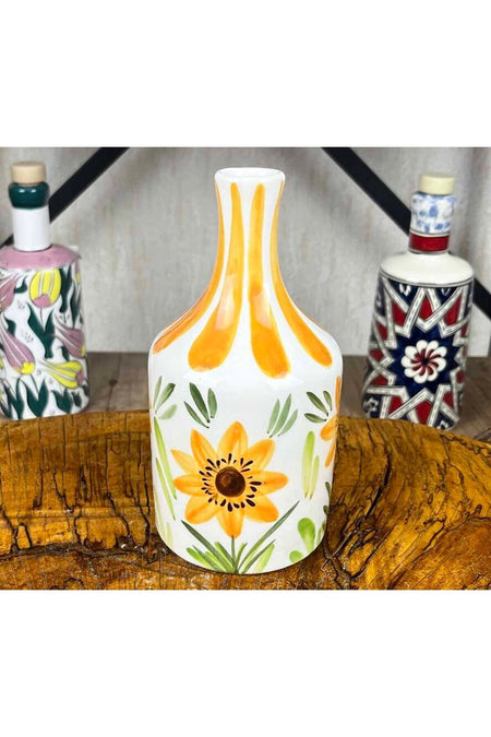 Cini Evi Aycicegi Patterned Handmade Olive Oil Bottle 410 ml - MALLTURK