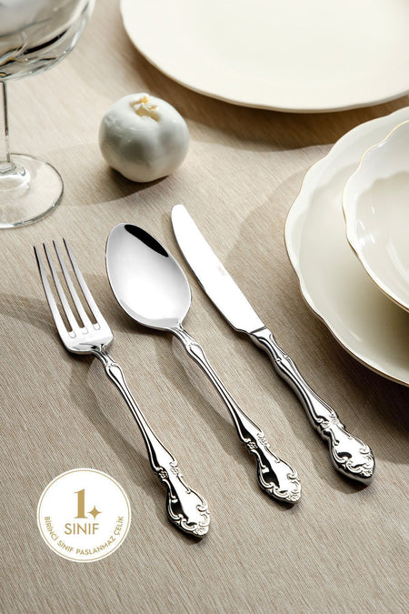 Nehir adriana Plain 12 Place Setting 72 Piece Boxed Flatware Set - MALLTURK