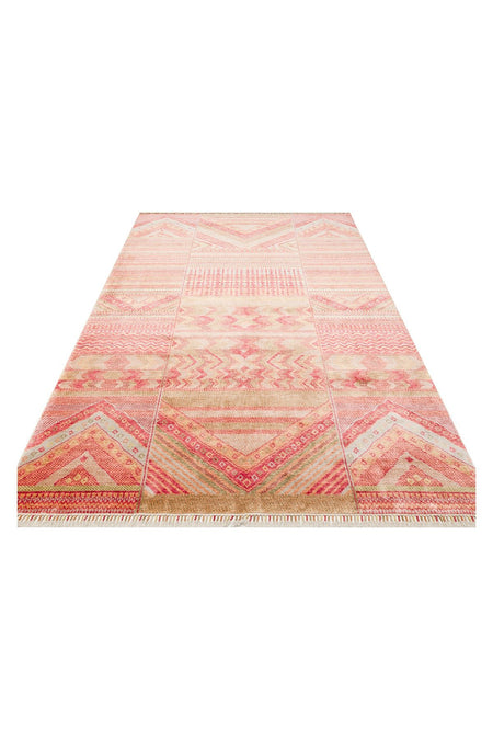 Eko Hali EKO Hali ZR18 RED MULTY Ethnic Patterned, Non-Shedding Usak Carpet Produced on Special Looms. - MALLTURK