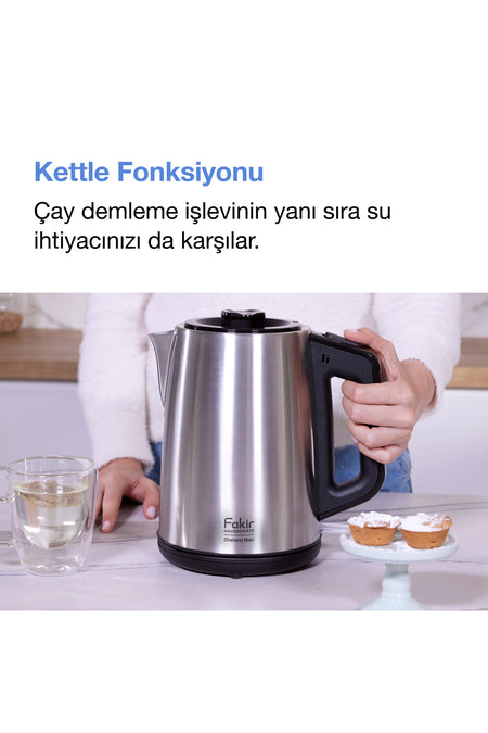Fakir Chailand Maxi XXL Tea Maker, Stainless Steel, 1650W, 2L Water Capacity, 1.45L Teapot, Automatic Shut-off. - MALLTURK
