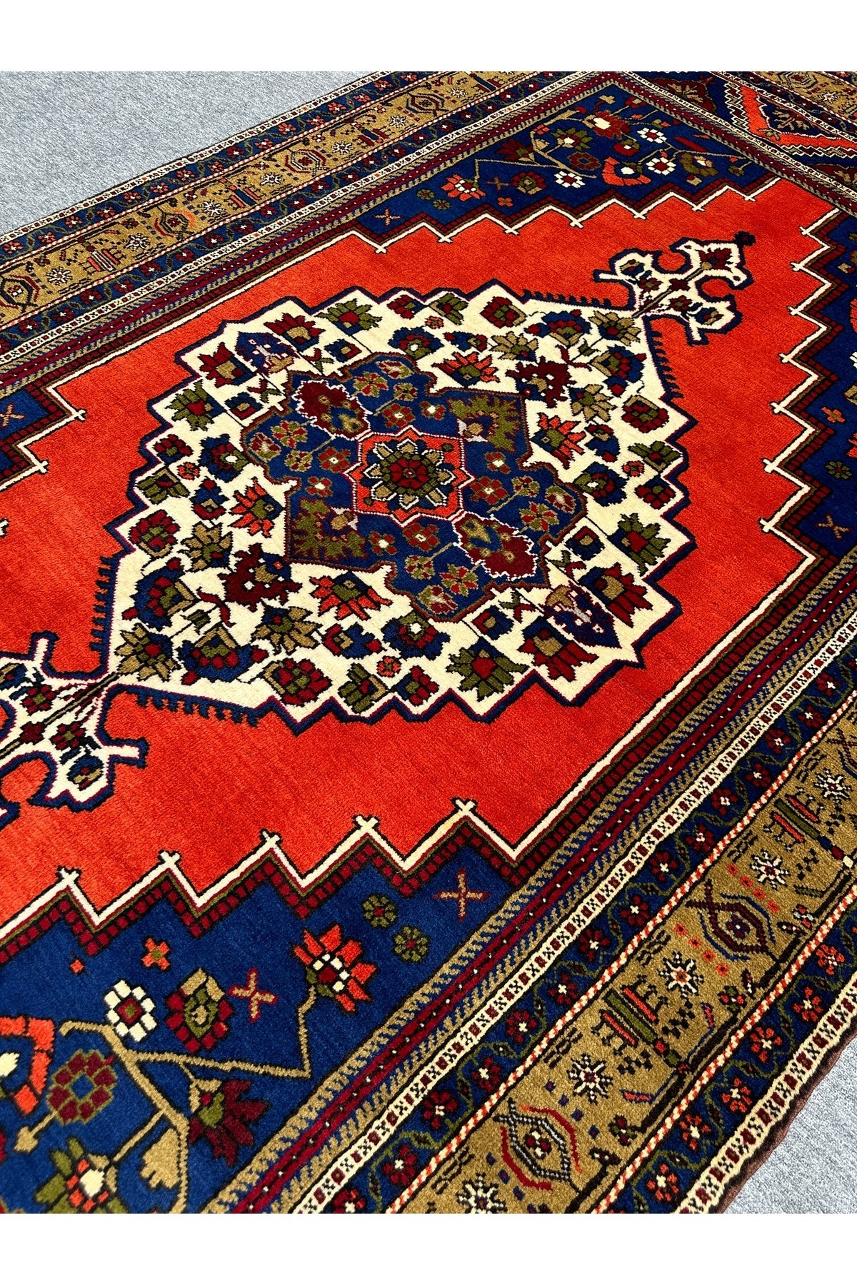 BURAK Rug Hand-Woven Buyuk Taspinar Rug 182x330 Navy Kiremit 6 m2 Natural Dye Rug