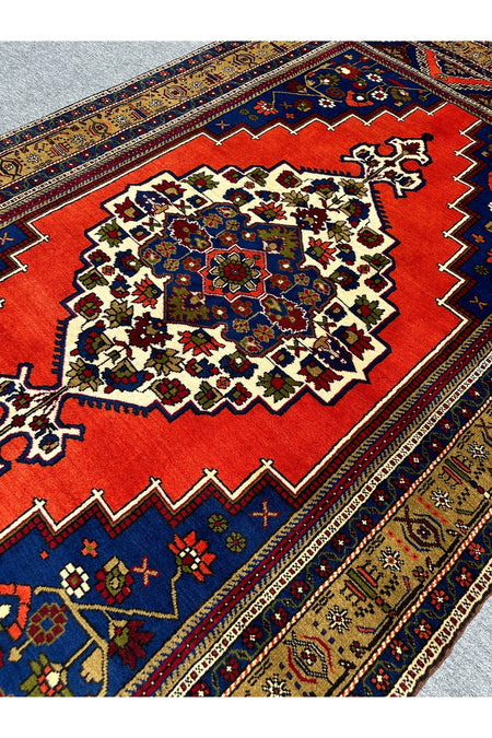 BURAK Rug Hand-Woven Buyuk Taspinar Rug 182x330 Navy Kiremit 6 m2 Natural Dye Rug