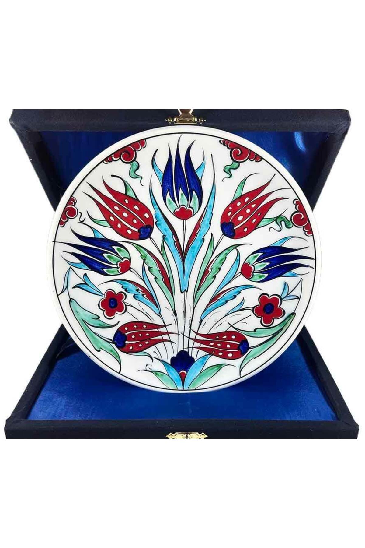 Cini Evi Tulip Garden Iznik Tile Plate 18 cm - MALLTURK