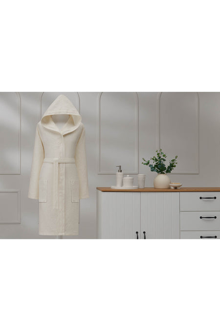 Ozdilek Grave Waffle Hooded Bathrobe - MALLTURK