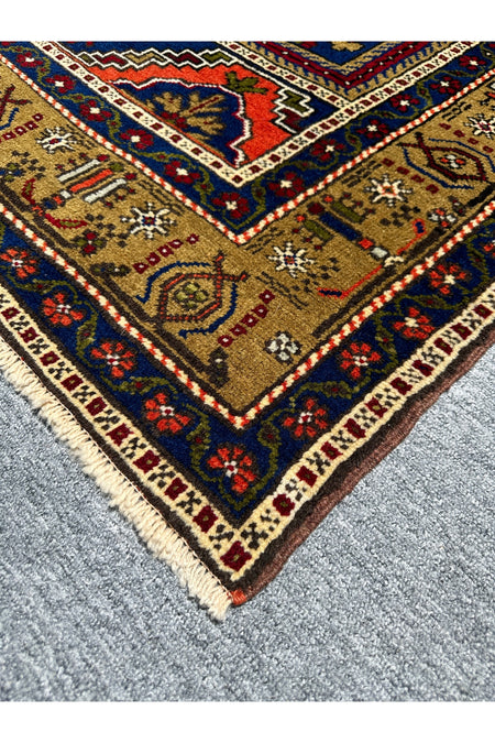 BURAK Rug Hand-Woven Buyuk Taspinar Rug 182x330 Navy Kiremit 6 m2 Natural Dye Rug