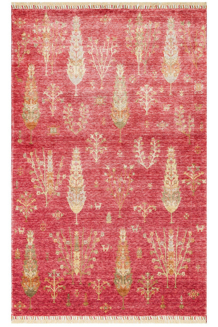 Eko Hali Zara 08 Red Autumn is a modern Usak carpet, specially handcrafted using bamboo. - MALLTURK