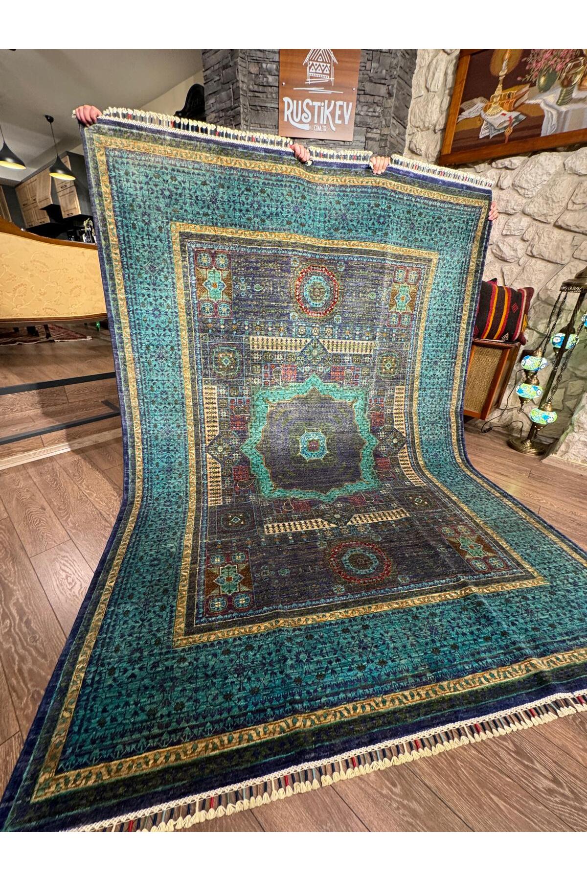 Rustikev Afgan Hand-Woven Memluk Rug 186 x 252 - MALLTURK