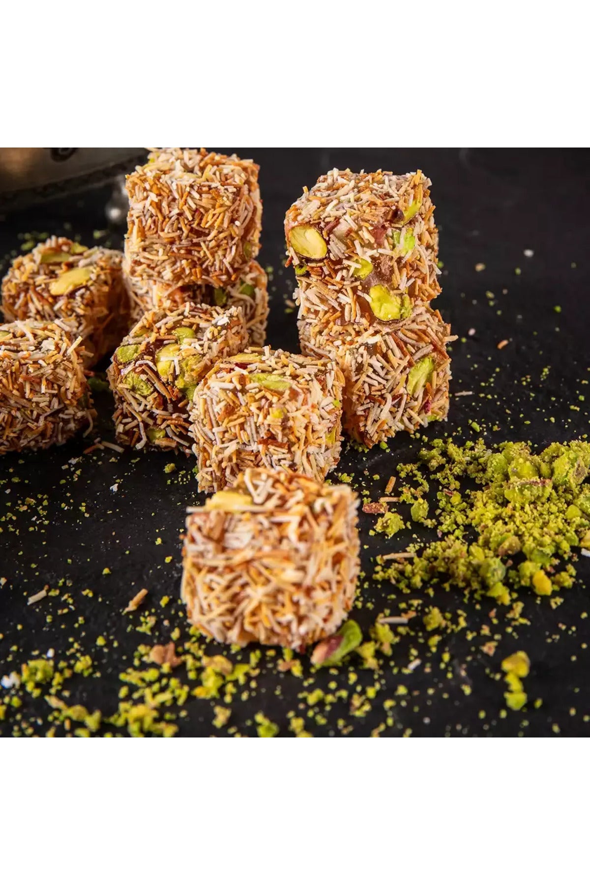 Pirsefa Pistachio Kadayif Double Roasted Turkish Delight 250 g kutu - MALLTURK