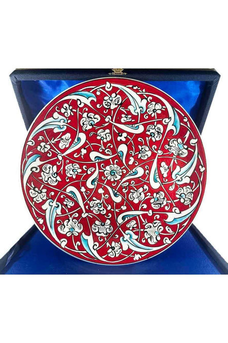 Cini Evi Osmanli Rumi Deseni Iznik Tile Plate - MALLTURK