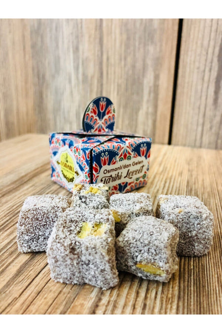 OSMANLI lokumcusu 50 li Pistachio Double Roasted Turkish Delight Mini ikramlik - MALLTURK