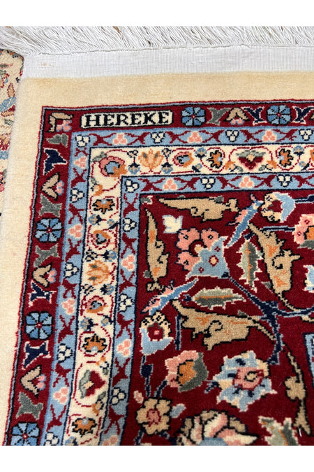 RD RAMAZAN DAG Hand Rug Art Hand-Woven Hereke Rug Signed Seven Mountains Flower Premium Quality Size 336x252 - MALLTURK
