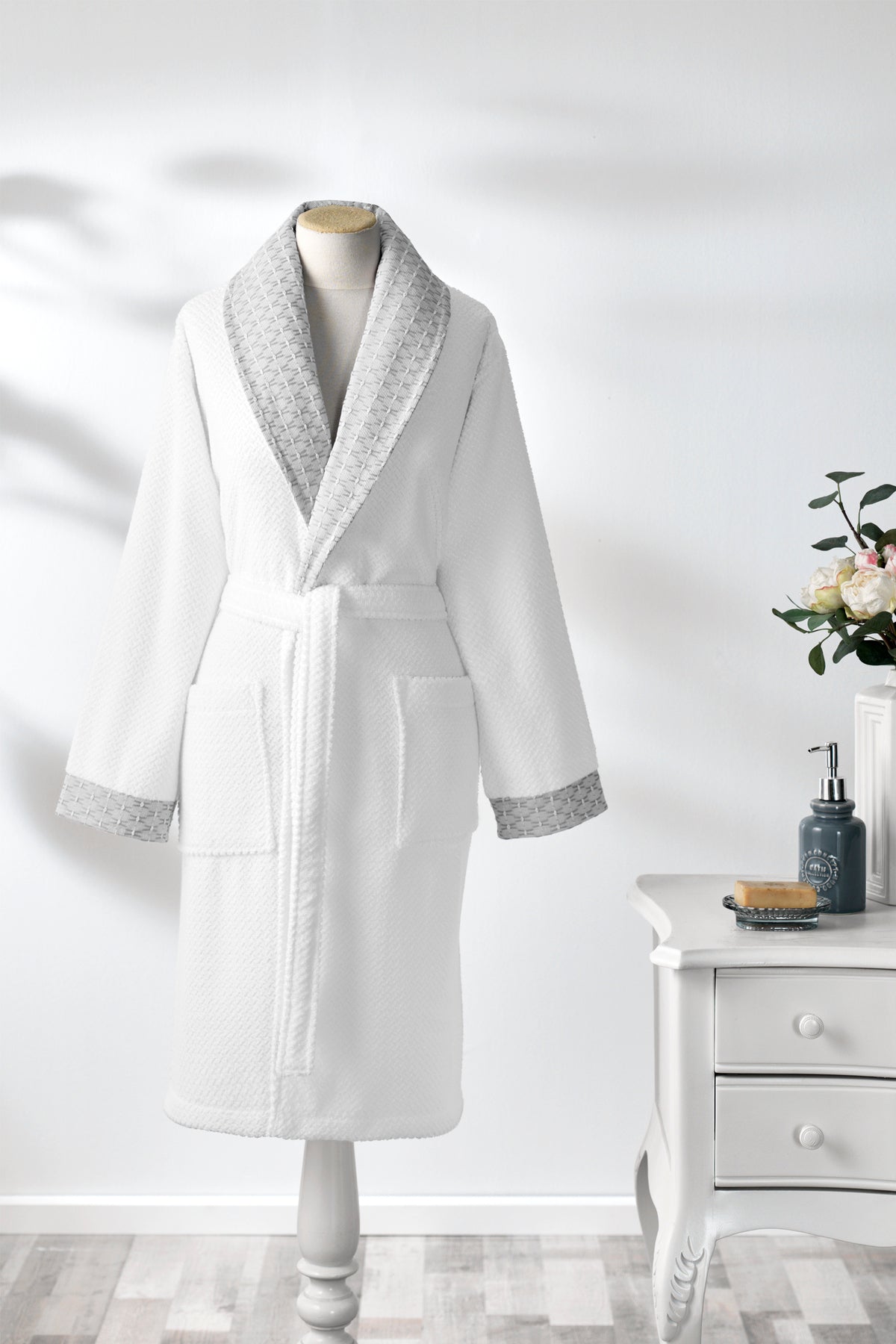 Ozdilek Strap Shawl Collar Bathrobe - MALLTURK