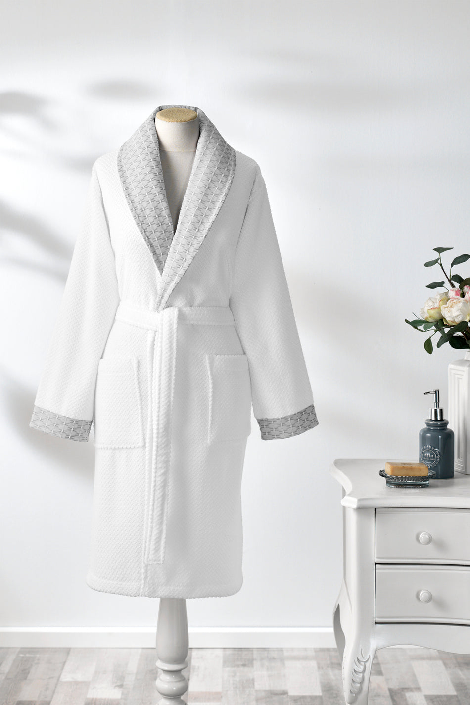 Ozdilek Strap Shawl Collar Bathrobe - MALLTURK