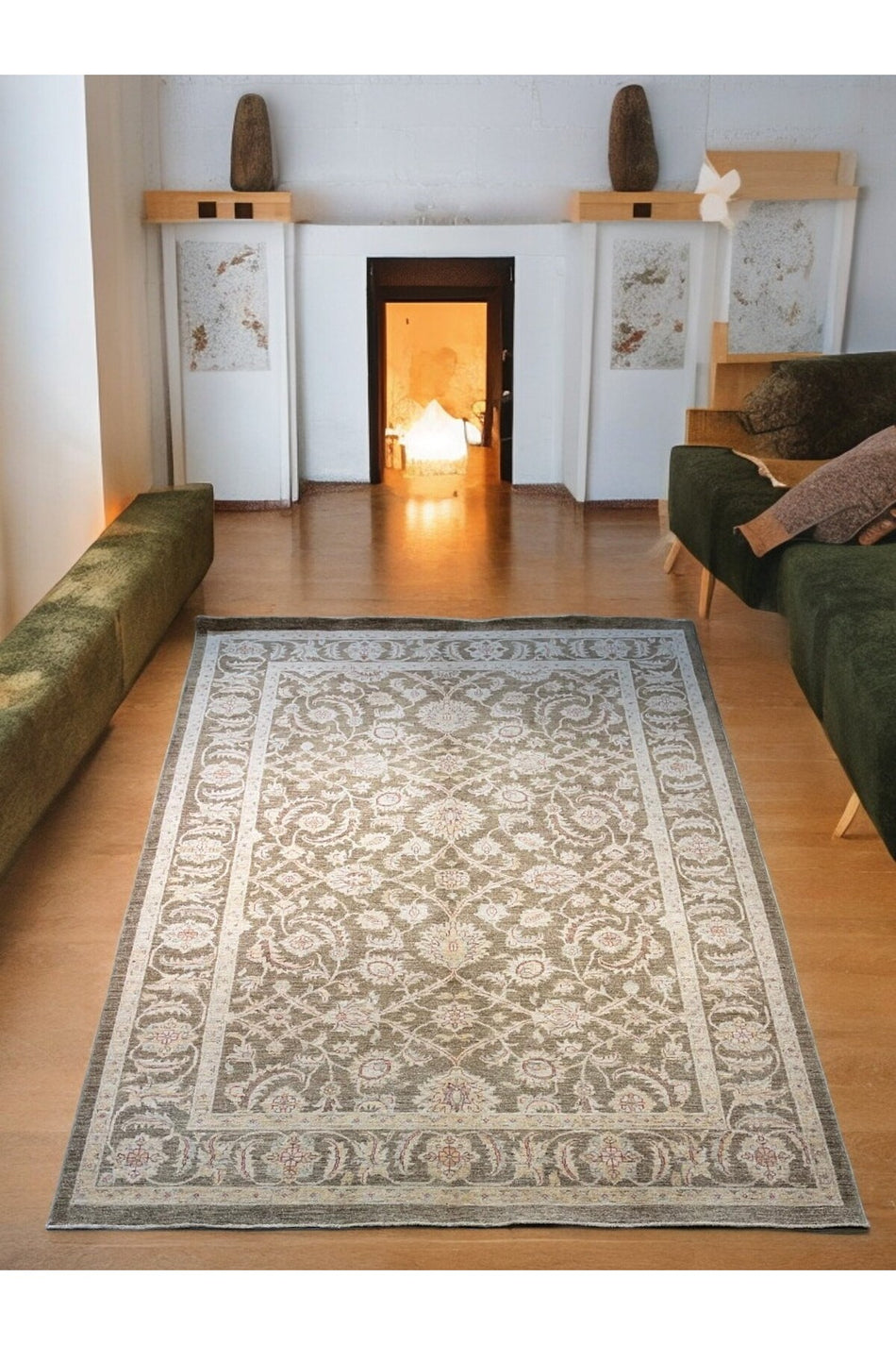 Sirvan Handwoven Afghan Usak Carpet - 261x195 - MALLTURK