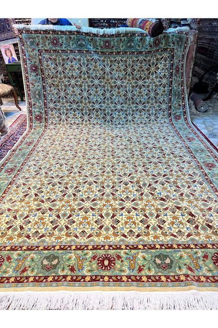 RD RAMAZAN DAG Hand Rug Art Hand-Woven Hereke Rug Lalezar Design Premium Quality Collector Piece Size 395x255 - MALLTURK