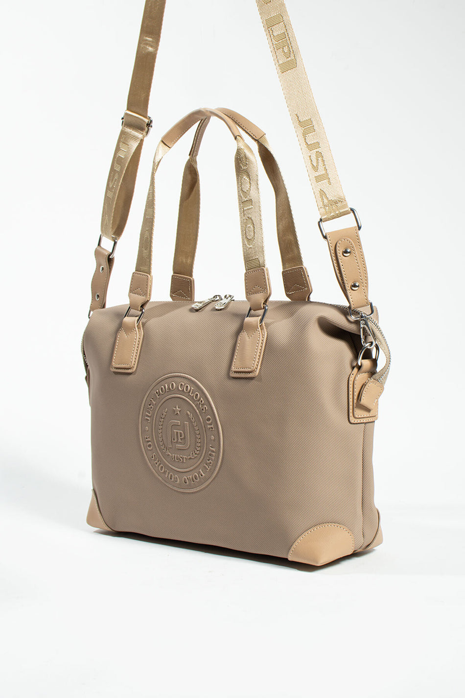 Just Polo Women's Hand and Shoulder Bag, Beige, Large Size - MALLTURK