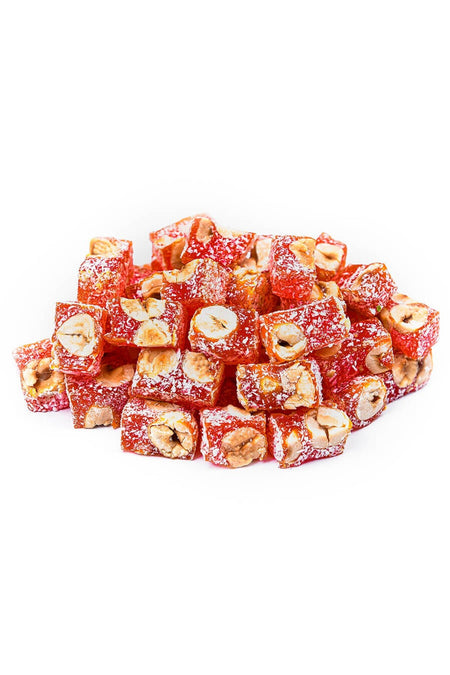 TAZE7 Orange Flavored Hazelnut Turkish Delight 500 g - MALLTURK