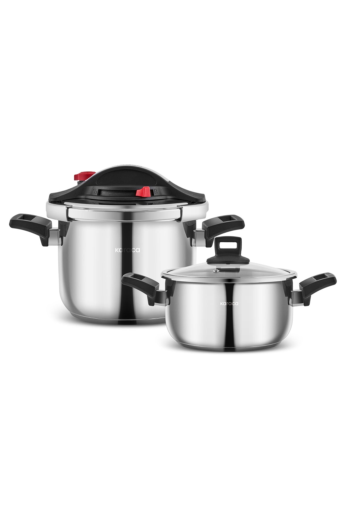 Karaca Vitola induction Base Pressure Cooker Stainless Steel Pot Set 4+6 Liters - MALLTURK