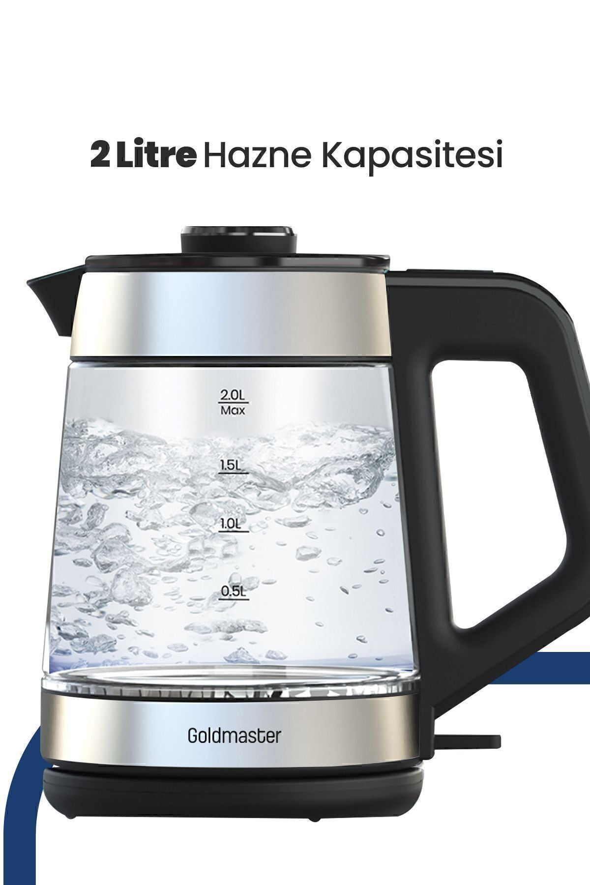 GoldMaster Stainless Steel German Schott Glass Tea Maker and LED illuminated Water Kettle, Stainless Steel Turkish Coffee Maker - MALLTURK