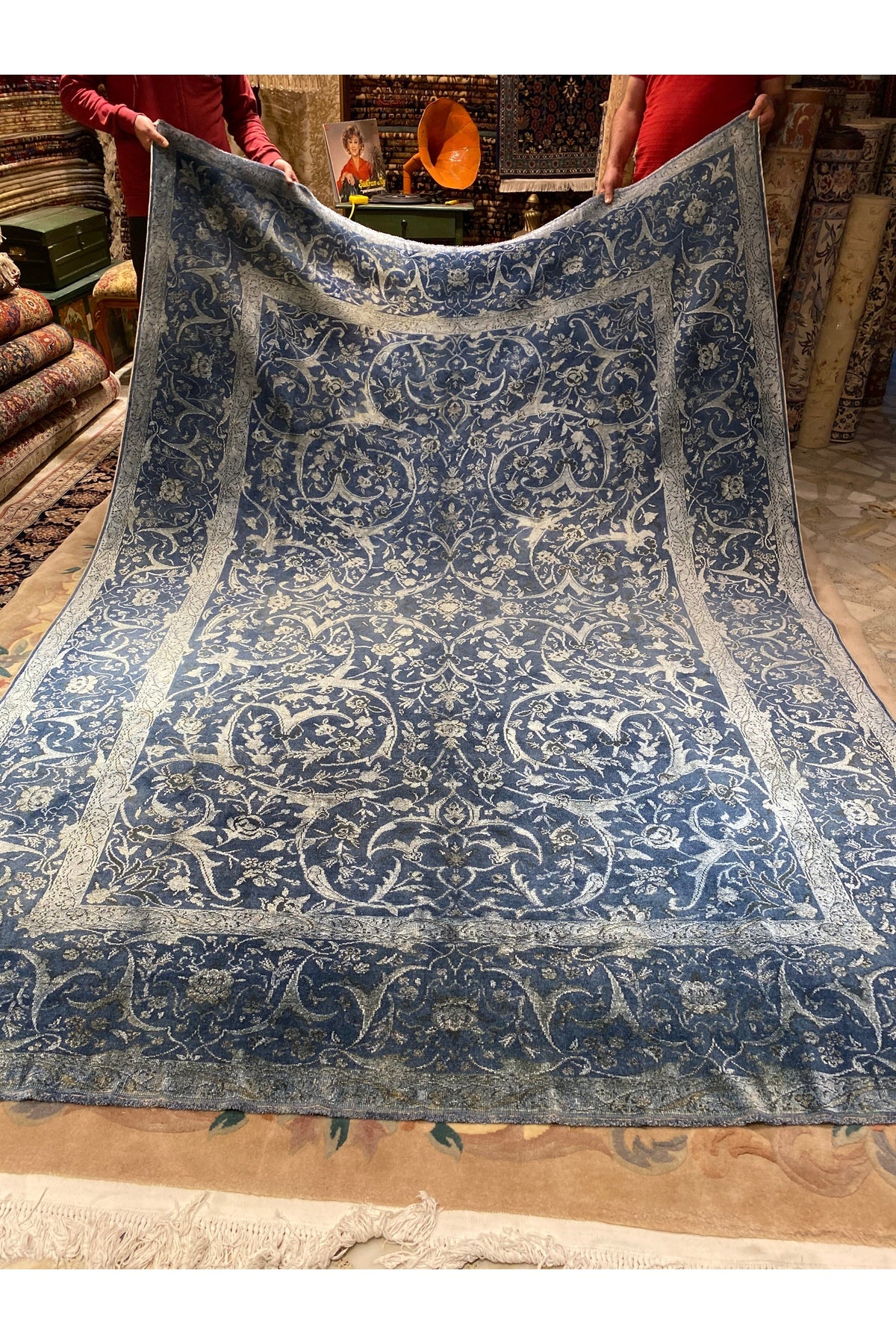 RD RAMAZAN DAG Hand Rug Art Hand-Woven Fine Rug Silk Weave Tughra Kumkapi Pattern 3.13x2.20 - MALLTURK