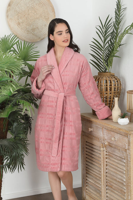 Ozdilek Sadem Organic Spruce Shawl Collar Bathrobe - MALLTURK