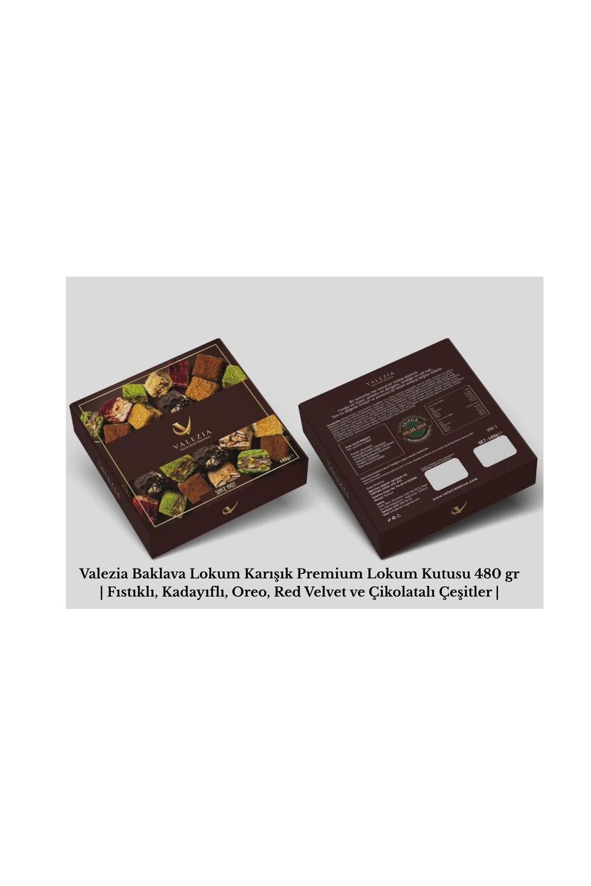 Valezia baklava Turkish Delight Assorted premium Turkish Delight Box 480 g Pistachio Kadayif oreo red velvet and Chocolate cesitler - MALLTURK