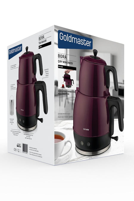 GoldMaster Bora 2200 Watt XL Stainless Steel Tea Maker and Water Kettle with Drip-Free Spout - MALLTURK