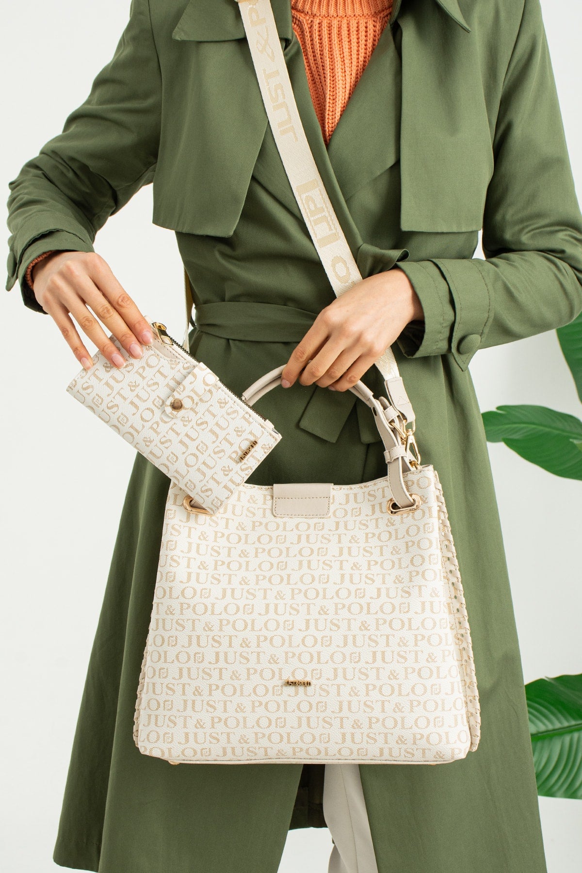 Just Polo Women's Hand and Shoulder Bag JPM2180 Beige Bag - MALLTURK