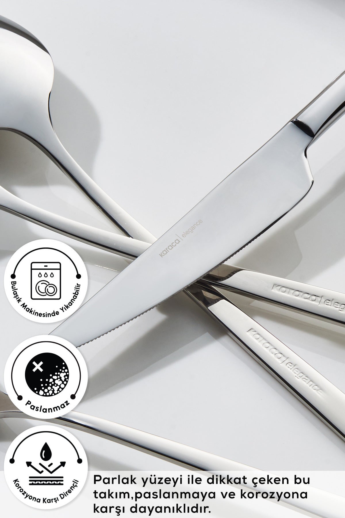 Karaca boreas 12 Place Setting 84 Piece Flatware Set - MALLTURK