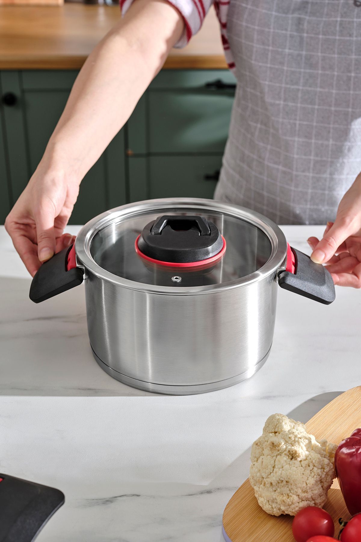 Karaca Yenka Induction Compatible 6 Piece Katlanabilir Kulplu Cookware Set