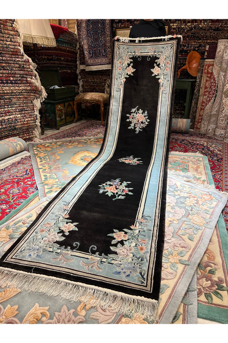 RD RAMAZAN DAG Hand Rug Art Hand-Woven Embossed Silk Chinese Rug Size 310x80 - MALLTURK
