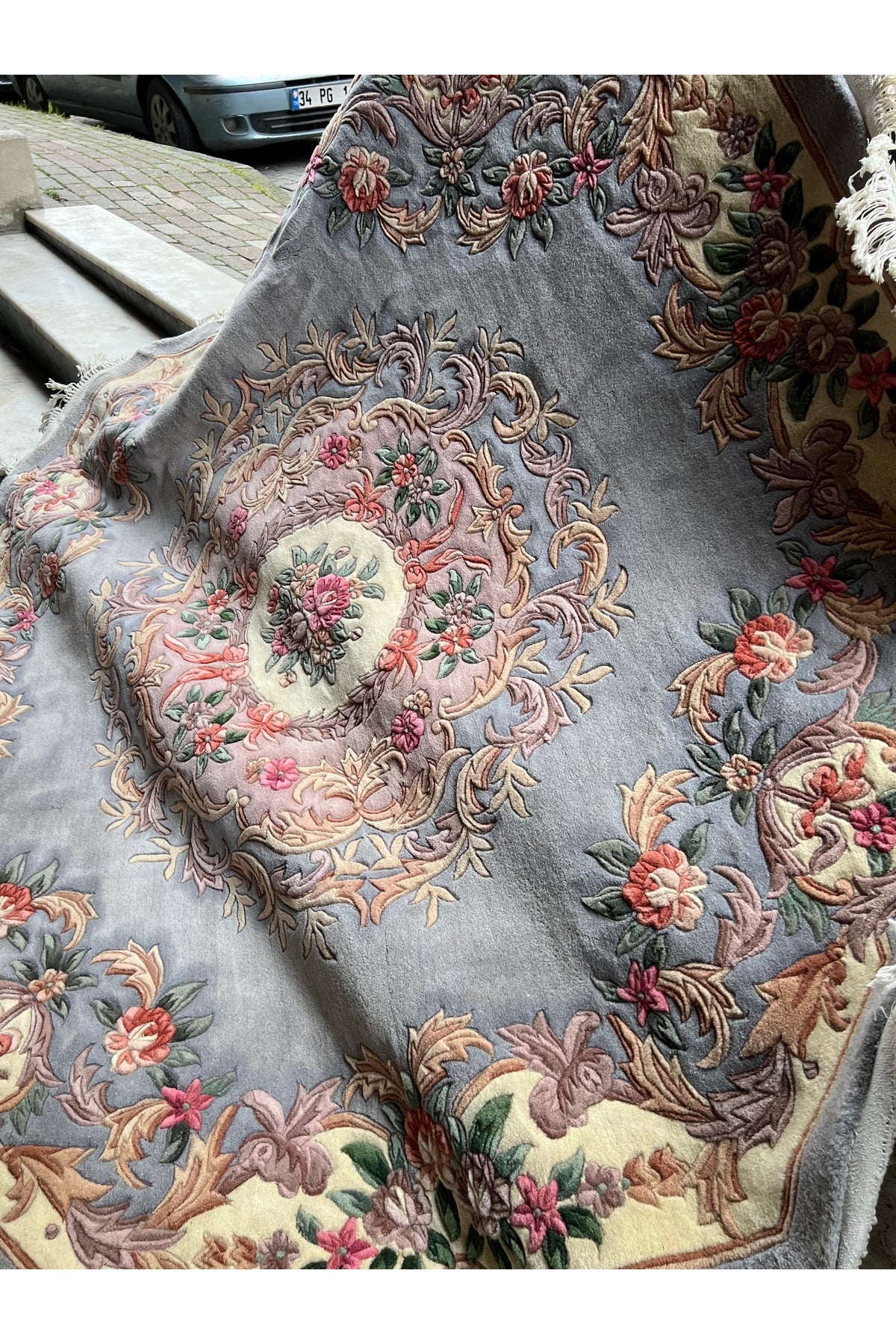 RD RAMAZAN DAG Hand Rug Art Hand-Woven Embossed Yuvarlak Chinese Rug Rug Premium Quality Size 260x260 - MALLTURK