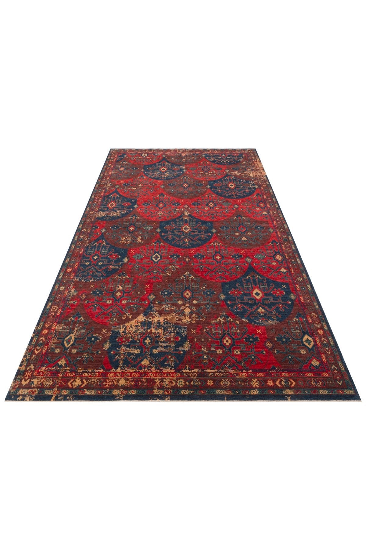 Cool Rug Mardin Red Ethnic Pattern Zamansiz Vintage Wool Hand-Woven 4 Mevsim Ev Salon Living Room Rug