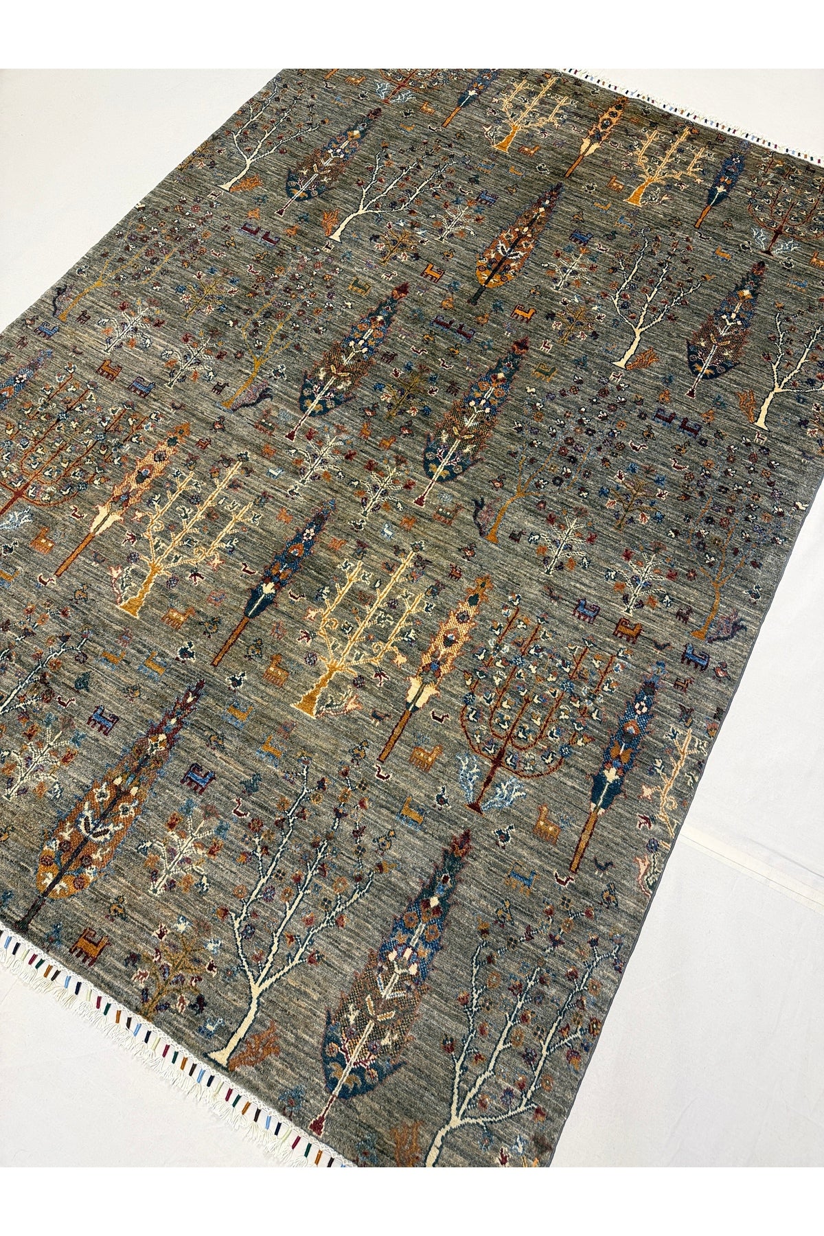 Afghan Rug Hand-Woven 100% Wool Natural Dye Tree of Life Design