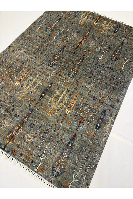 Afghan Rug Hand-Woven 100% Wool Natural Dye Tree of Life Design