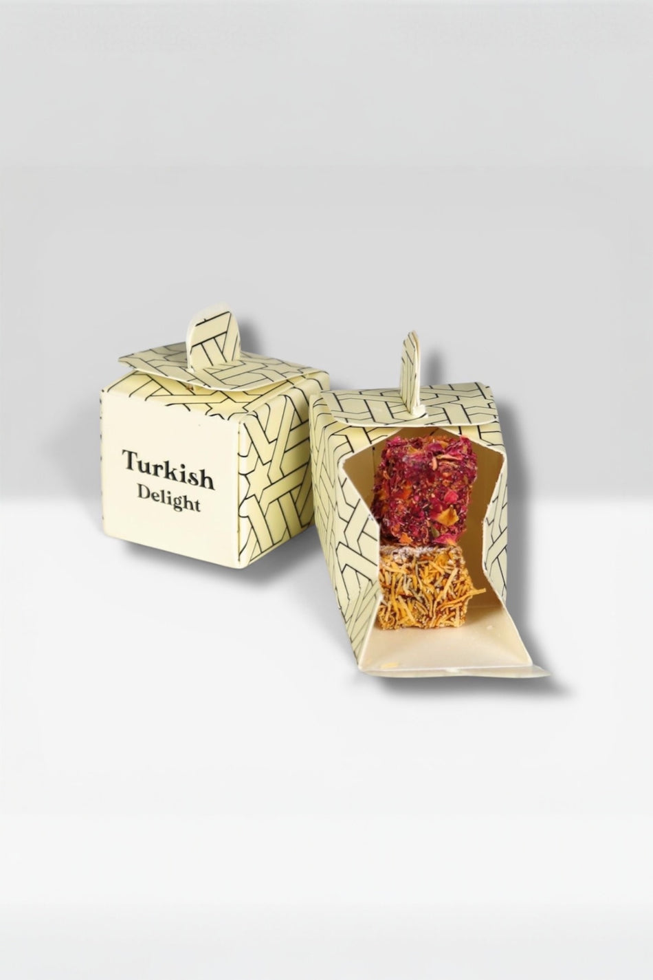 Lokum box Mini kutulu Rose Leaf Style and Kadayif cifte Pistachio fis Turkish Delight 50 Pieces - MALLTURK