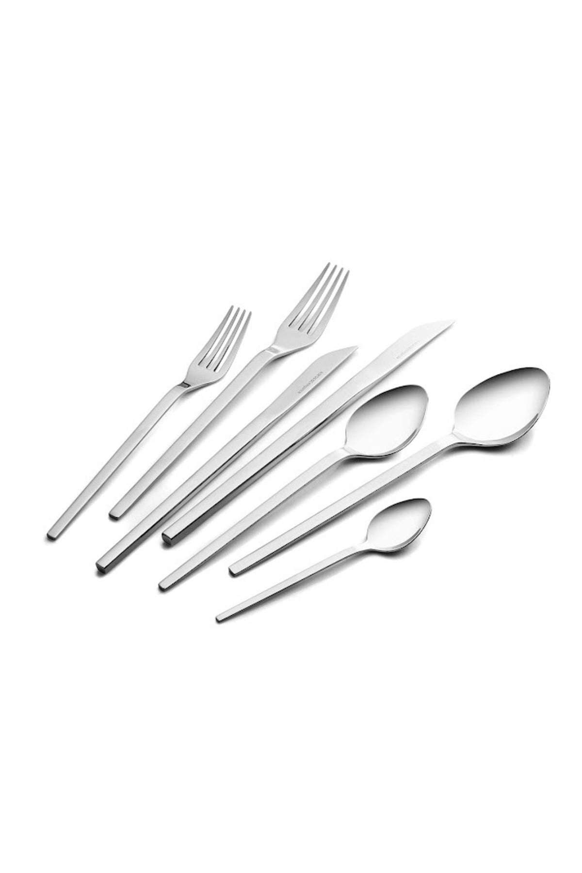 Karaca elegance monolith platin 12 Place Setting 84 Piece Flatware Set - MALLTURK