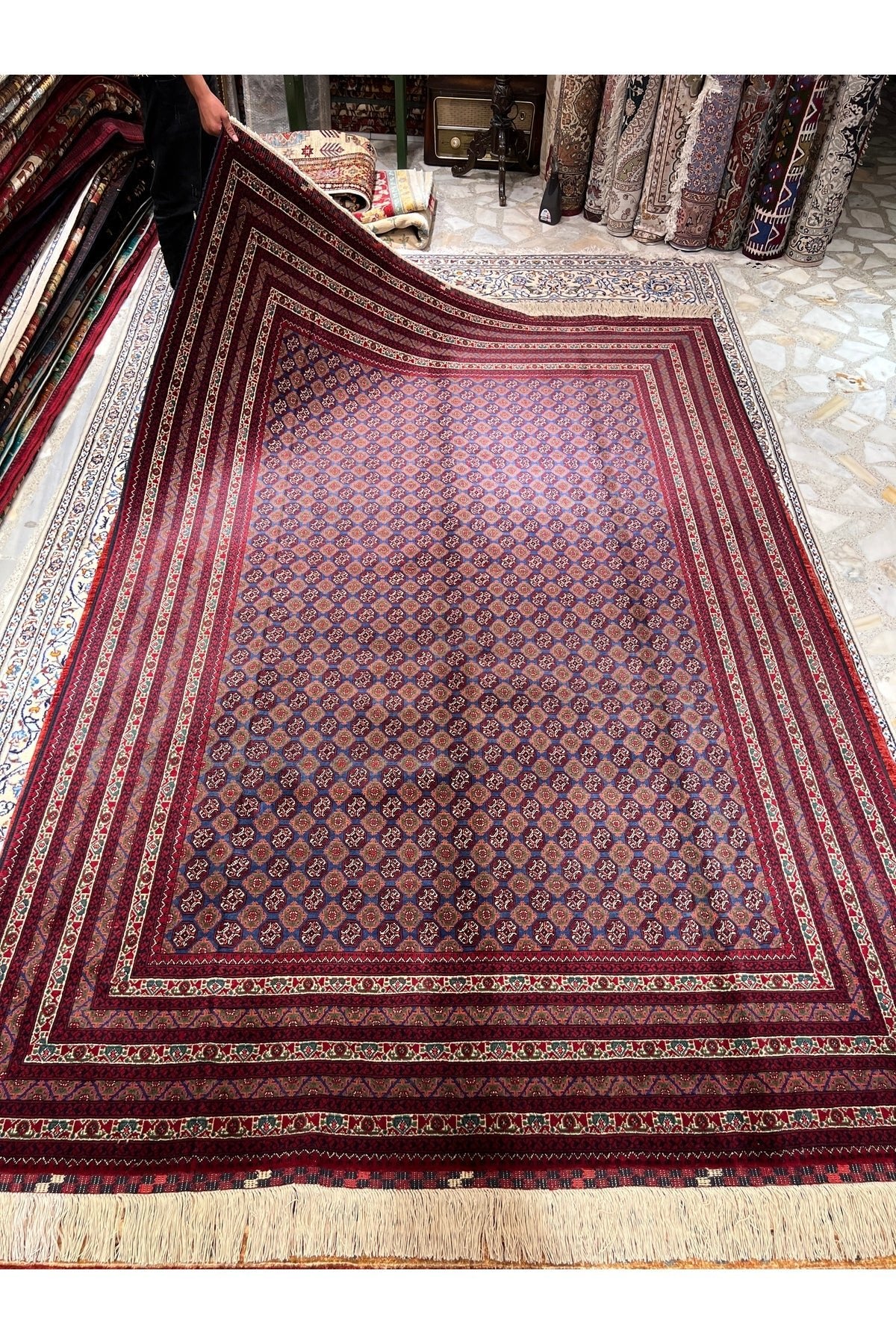 RD RAMAZAN DAG Hand Rug Art Hand-Woven Afgan Hoca Roshnai Rug Size 300x200. - MALLTURK