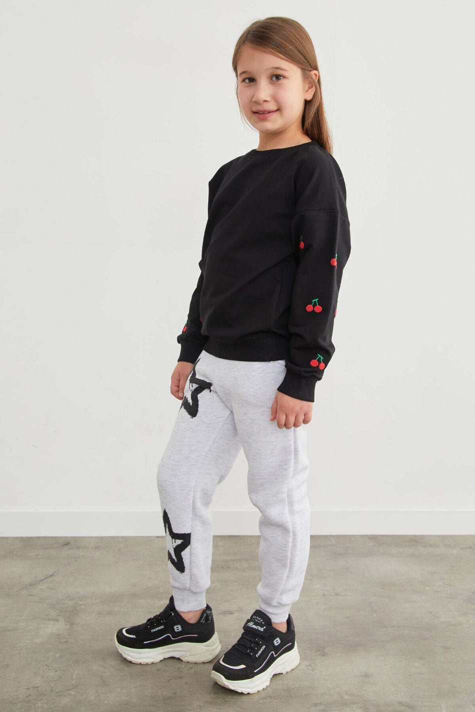 3 Thread Star Printed Jogger Girls' Sweatpants